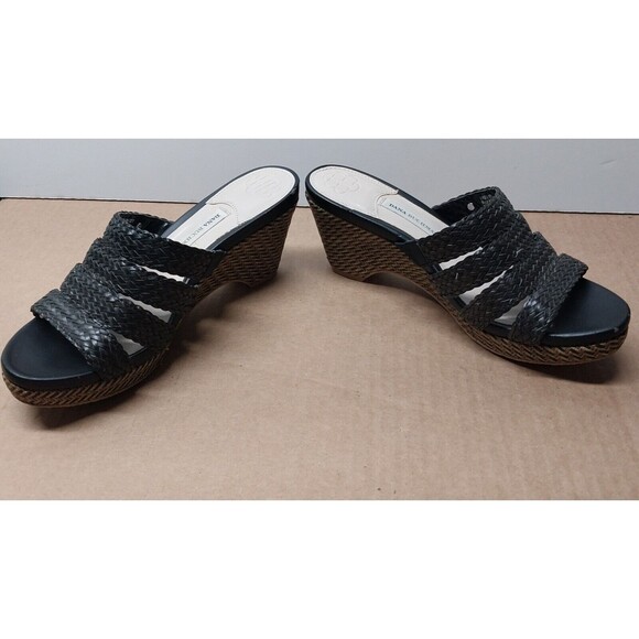 Dana Buchman Women Size 9M Brown Black Billy Strappy Wedge Heel Open Toe SANDALS - Picture 13 of 15